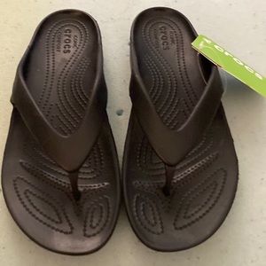 Crocs Kadee II Flip flops, size 10 black. New with tags, never worn